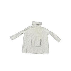 Garnet Hill Women's XL Sweater Gray Cashmere Turtleneck Kangaroo Pocket Grey